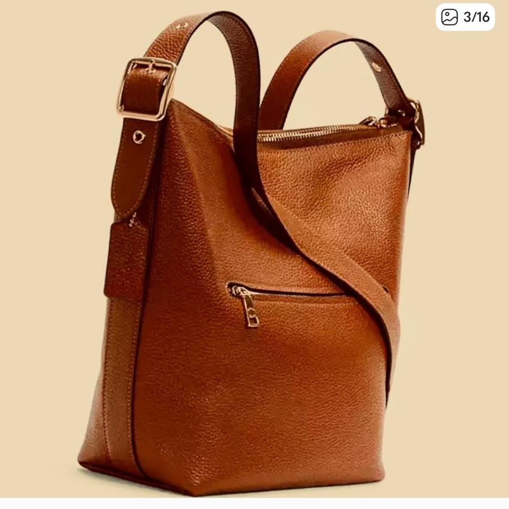 Coach Val Duffle Bag In Tan Refined Pebble Leather Shoulder Bag